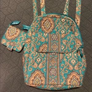 Vera Bradley Teal backpack and wallet